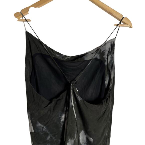 Samsoe Applesi Dark Blue Moody Tie Dye Cowl Neck Long Viscose Slip Dress S - Picture 12 of 14